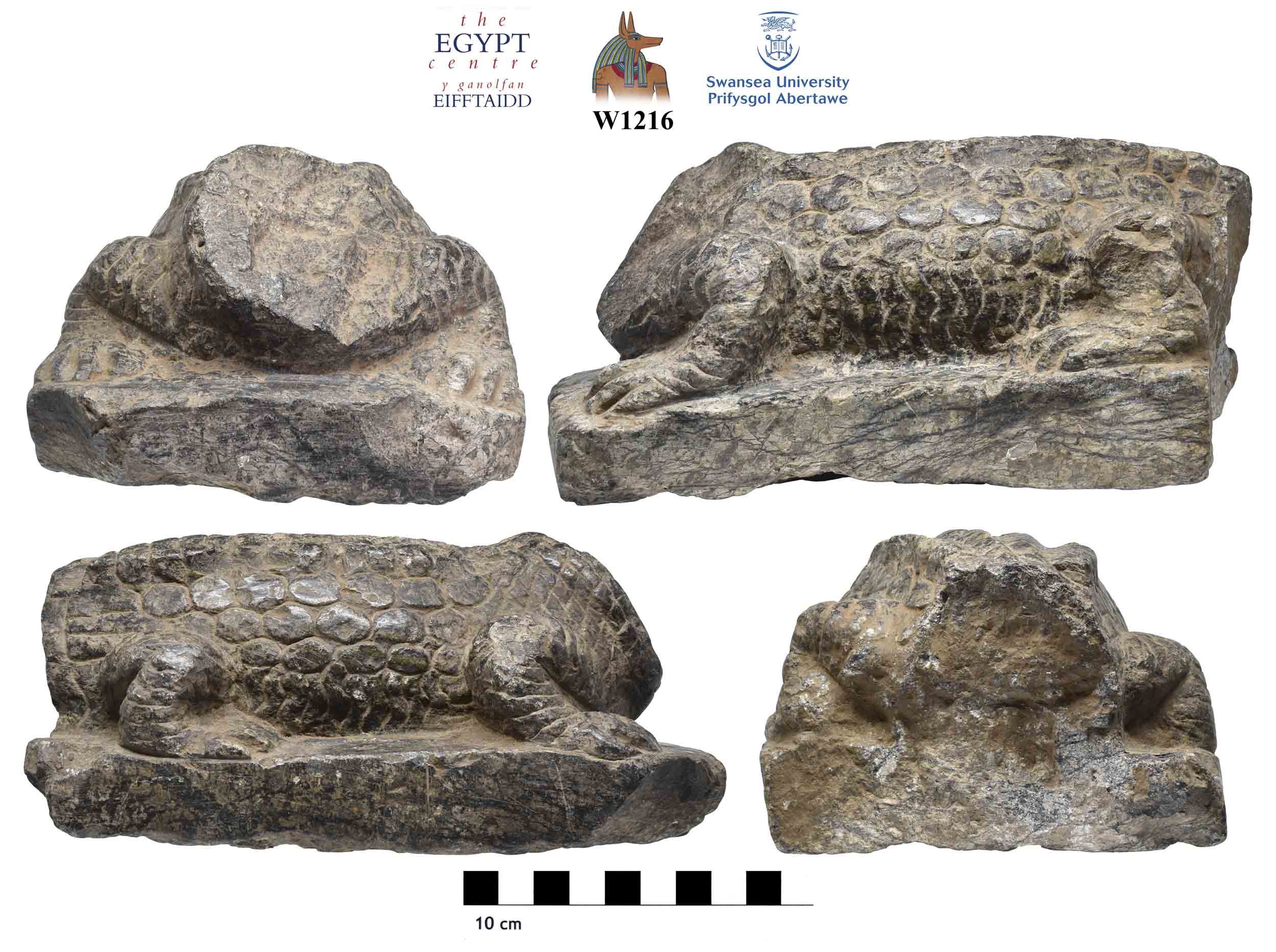 Image for: Fragment of a stone statue of a crocodile